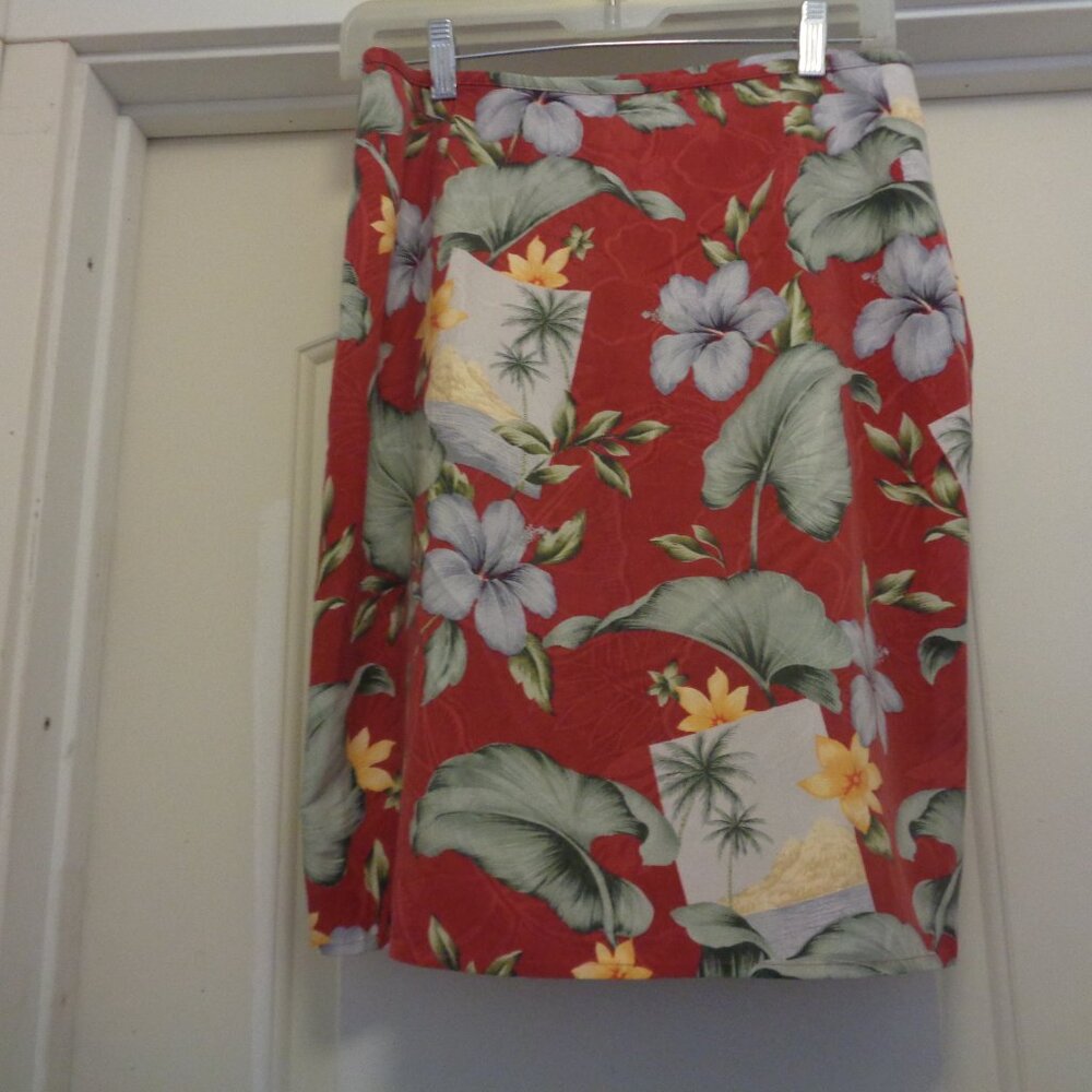 ISLANDCORE GIRL TROPICAL PARADISE SILK WRAP SKIRT TOMMY BAHAMA 10/12 - Picture 4 of 4